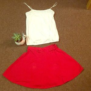 Red Skater Skirt
